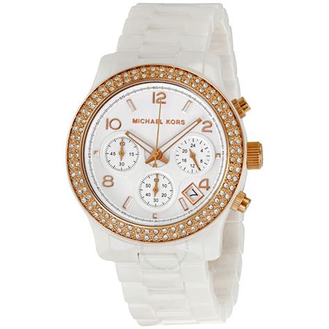 michael kors watch womens white|michael kors white ceramic watch.